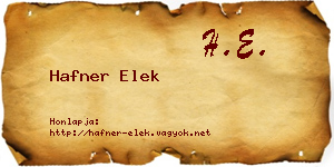 Hafner Elek névjegykártya