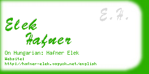 elek hafner business card